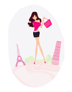 beautiful women Shopping in France and Italy