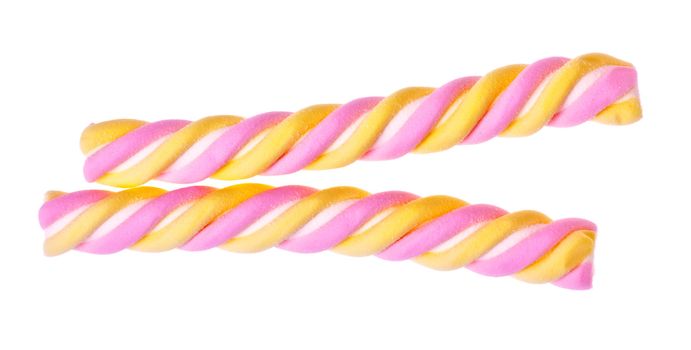 colored candy stick isolated on white background