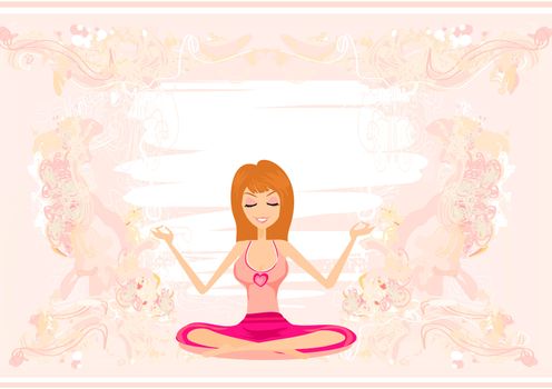 Yoga girl in lotus position