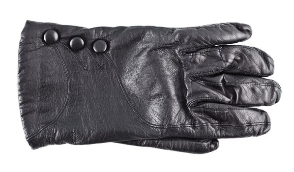 black female's leather glove isolated on white