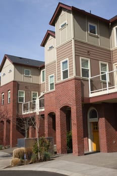 Two level modern condominiums, Portland OR.