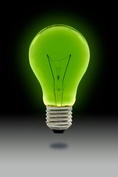 green light blub with clipping path
