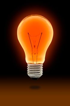 orange light bulb with clipping path
