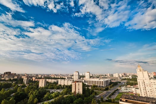 aerial view of the city of Saint Petersburg