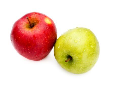 two fresh apples isolated on white background