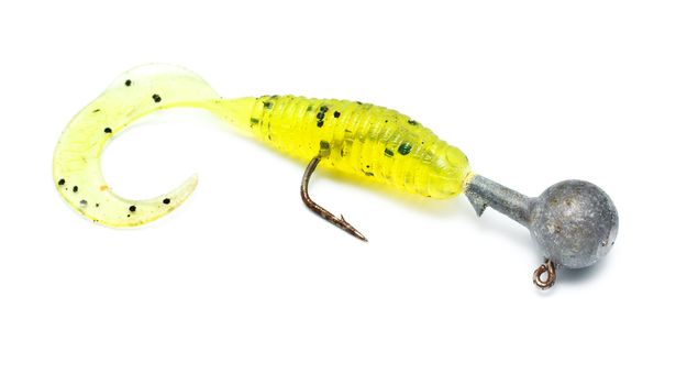 plastic fishing lure isolated on white background