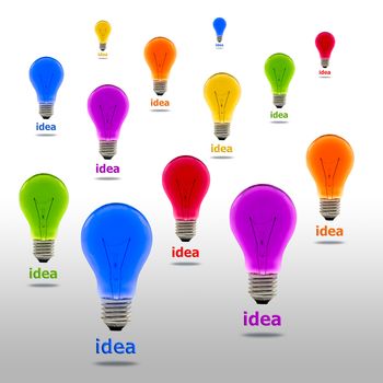 colorful idea light bulb