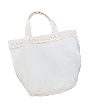 white cotton bag isolated with clipping path