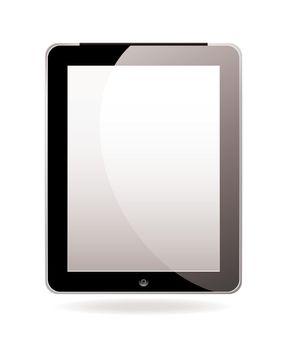 Modern hand held computer tablet computer with white screen