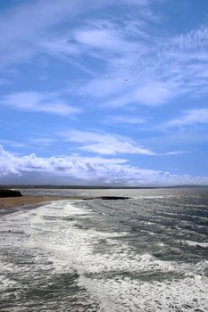 ballybunion in summer with beautiful sea, sky and beach