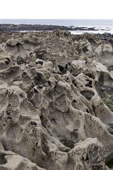 many rock formations on the beach in ballybunion county kerry ireland