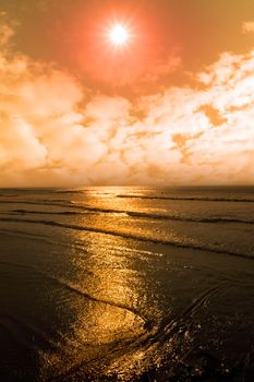 sunset over the sea in ballybunion county kerry ireland