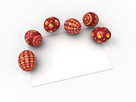 Easter eggs, color pack collection with card for the wishes