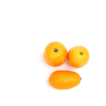 kumquat close up isolated on white