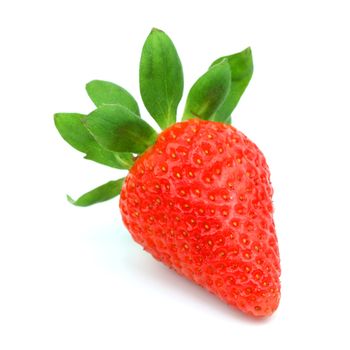 one strawberry isolated on white