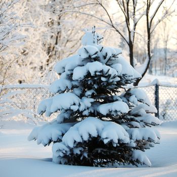 pine forest in snow