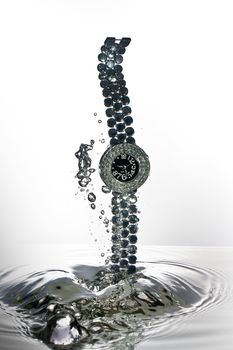Wrist watch water splash necklace, high speed water splash