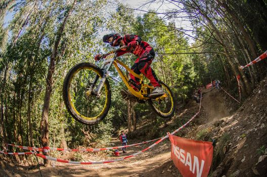 LOUSA, PORTUGAL - MARCH 11: Alejandro Nieto during the 2nd Stage of the Taca de Portugal Downhill Vodafone on march 11, 2012 in Lousa, Portugal.