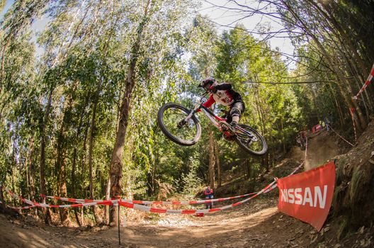 LOUSA, PORTUGAL - MARCH 11: Joao Gois during the 2nd Stage of the Taca de Portugal Downhill Vodafone on march 11, 2012 in Lousa, Portugal.