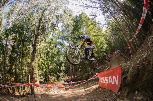 LOUSA, PORTUGAL - MARCH 11: Fabio Loureiro during the 2nd Stage of the Taca de Portugal Downhill Vodafone on march 11, 2012 in Lousa, Portugal.