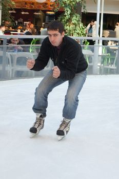 Young man skating