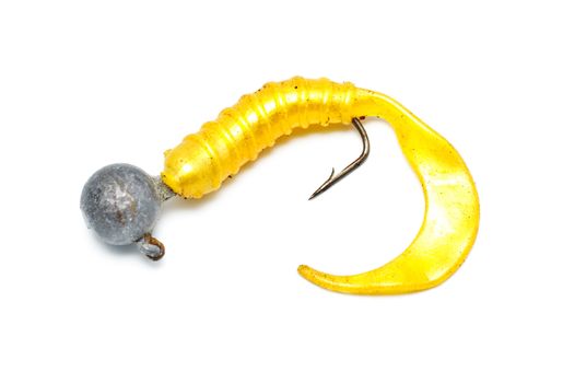 plastic fishing lure isolated on white background