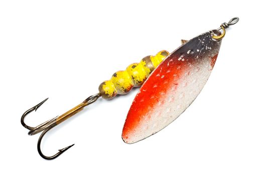 plastic fishing lure isolated on white background