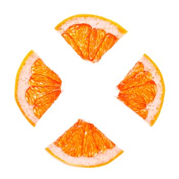 fresh citrus slices isolated on white background