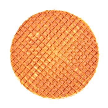 dutch waffle with caramel isolated on white background