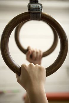 Human hanging in Gymnastic Rings