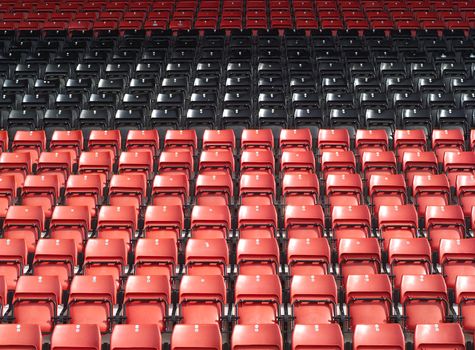 Spectators seats in a Stadium Full Frame