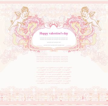 happy valentine's day card with cupid