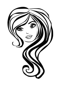 Abstract Beautiful Woman doodle Portrait