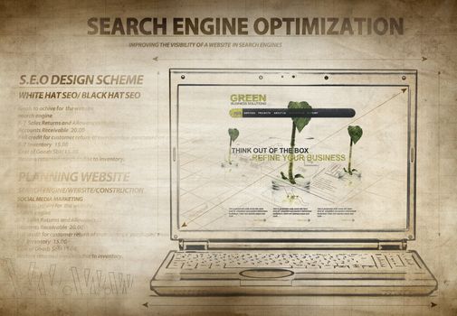 Sketch of Search engine optimization scheme-NOTE:All texts,elements,photos are created by me.You can see some of the photos used in my galery.