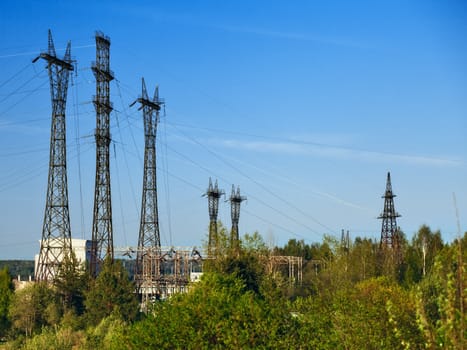 power station for electrical Industry in forest