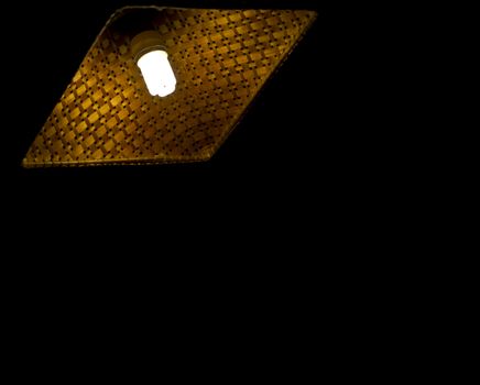 energy saving bulb shine in the dard with rattan lamp shade
