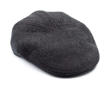 black wool cap isolated on white background