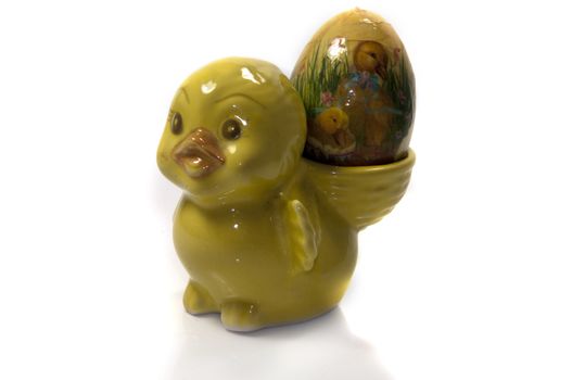 easter duck on isolated white