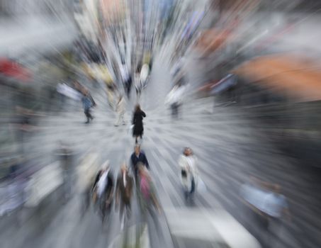 Crowd of unreconizable humans full frame