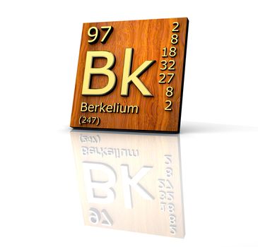 Berkelium Periodic Table of Elements - wood board - 3d made