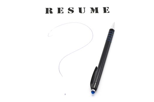 Black pen on the blank resume