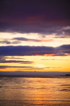 beautiful sunset on a sea, baltic, russia