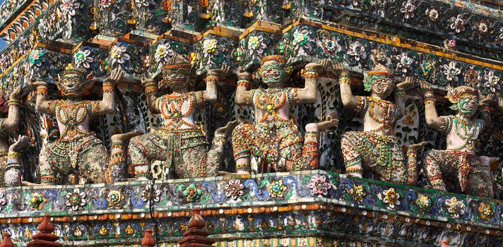 Wat Arun bas relief fragment, Bangkok, Thailand