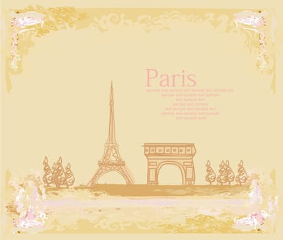 vintage retro Eiffel card