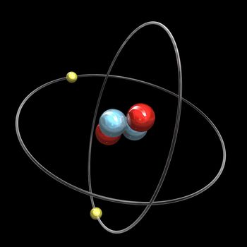 3d made Helium Atom - black 