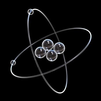 3d Helium Atom made of glass
