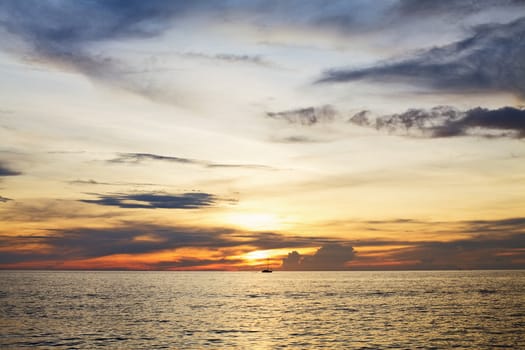 beautiful sunset over Andaman Sea, in Thailand