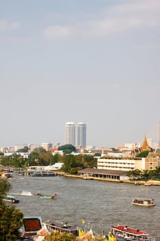boat on Chao Phraya river, Bangkok, Thailand