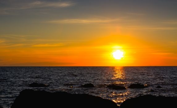 beautiful sunset over Andaman Sea, in Thailand