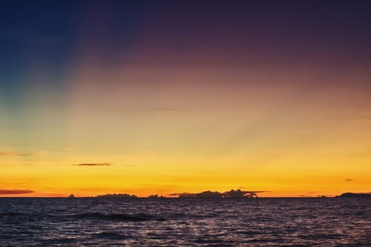 beautiful sunset over Andaman Sea, in Thailand